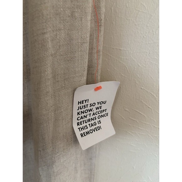 New ASOS Woman's 6 Linen Dress Beigh Tan Midi Off Shoulder Asymmetrical Sleeve - Picture 6 of 6